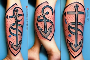 Anchor with nickname “major” inside tattoo idea