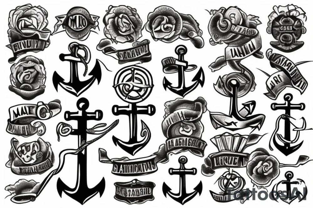 Anchor with nickname “major” inside tattoo idea