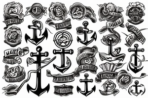Anchor with nickname “major” inside tattoo idea