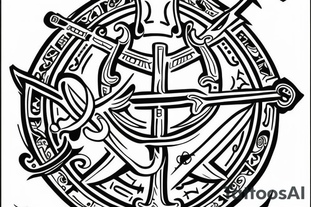 chi rho on a shield with a sword tattoo idea