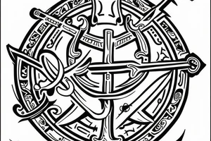 chi rho on a shield with a sword tattoo idea