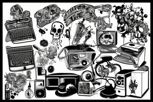 A computer rotting away tattoo idea