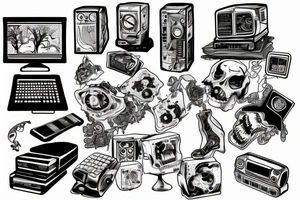 A computer rotting away tattoo idea