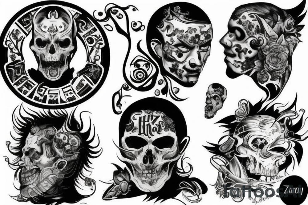 Mroczny, demoniczna postać tattoo idea