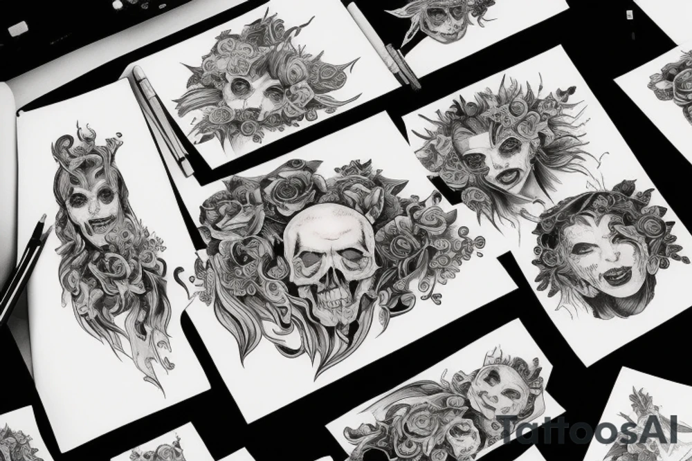 Mroczny, demoniczna postać tattoo idea