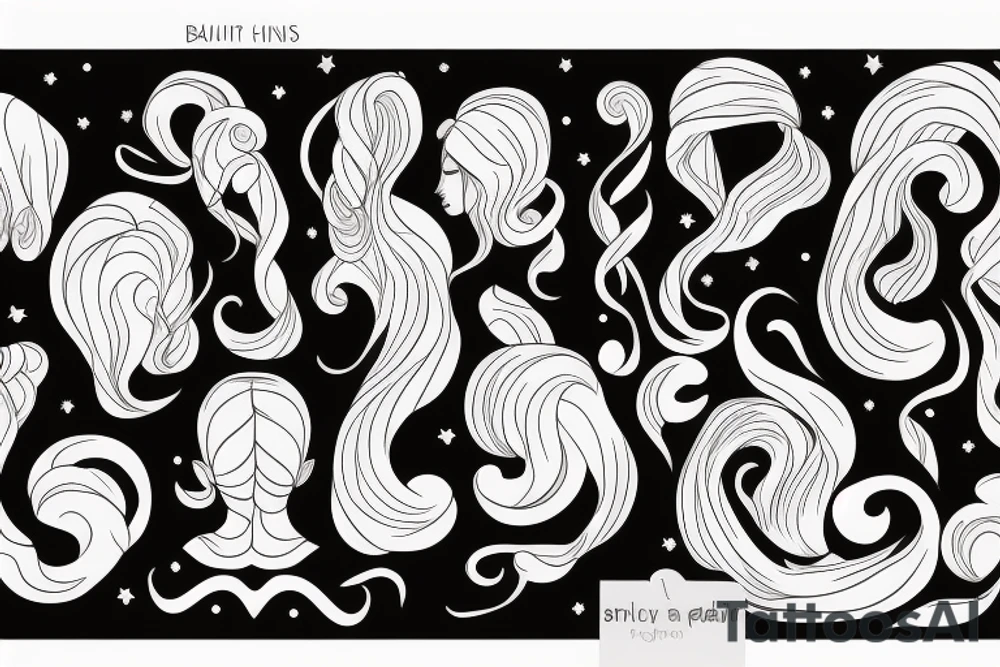 girls hair bun tattoo idea