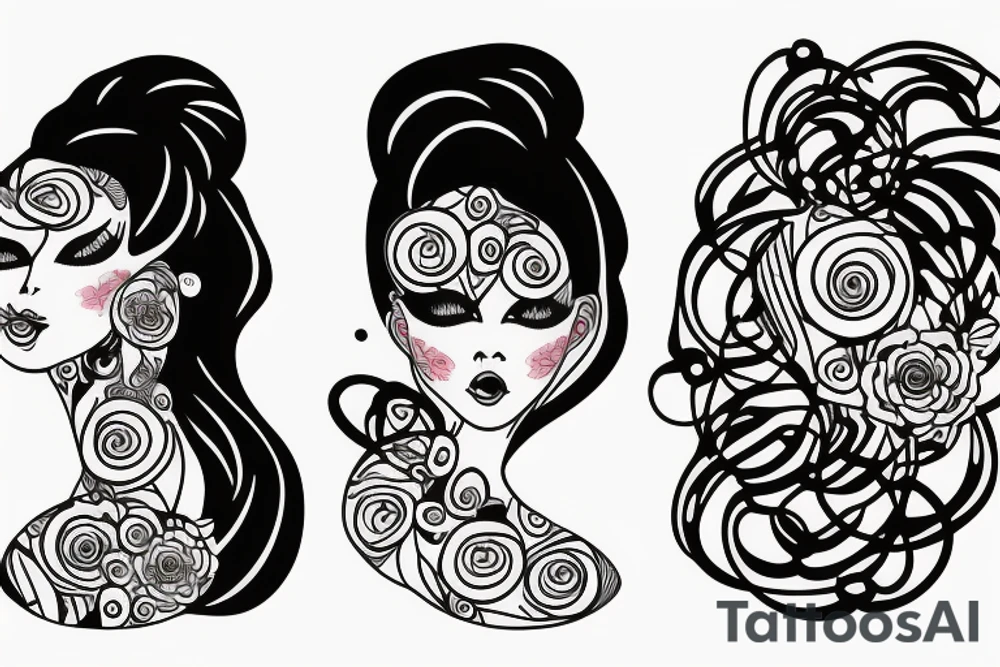 girls hair bun tattoo idea