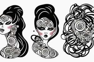 girls hair bun tattoo idea