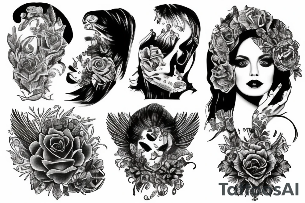 Latające wieloryby tattoo idea
