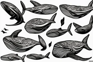 flying whales tattoo idea