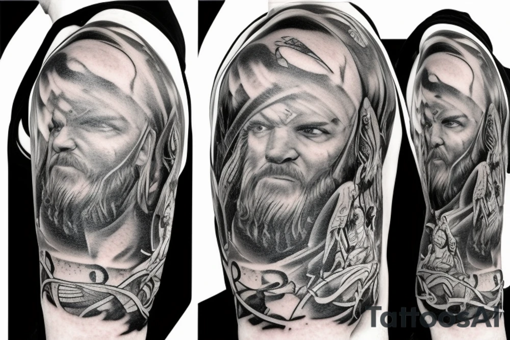 two viking brothers looking at a ship in the distance tattoo idea two viking brothers looking at a ship in the distance tattoo idea