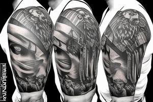 two viking brothers looking at a ship in the distance tattoo idea