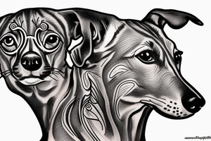 Brindle greyhound, fine line. tattoo idea