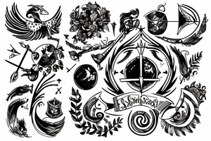 Sagittarius, computer science , family tree And books tattoo idea
