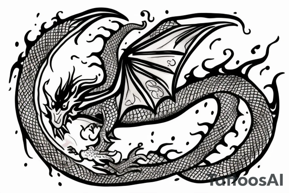 Dragon wrapped around a compass tattoo idea