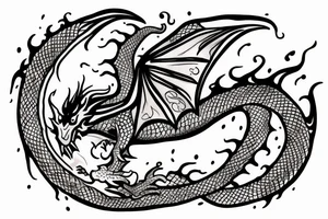 Dragon wrapped around a compass tattoo idea