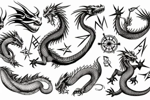 Dragon wrapped around a compass tattoo idea