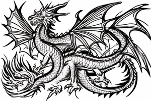 Dragon hanging on a compass tattoo idea