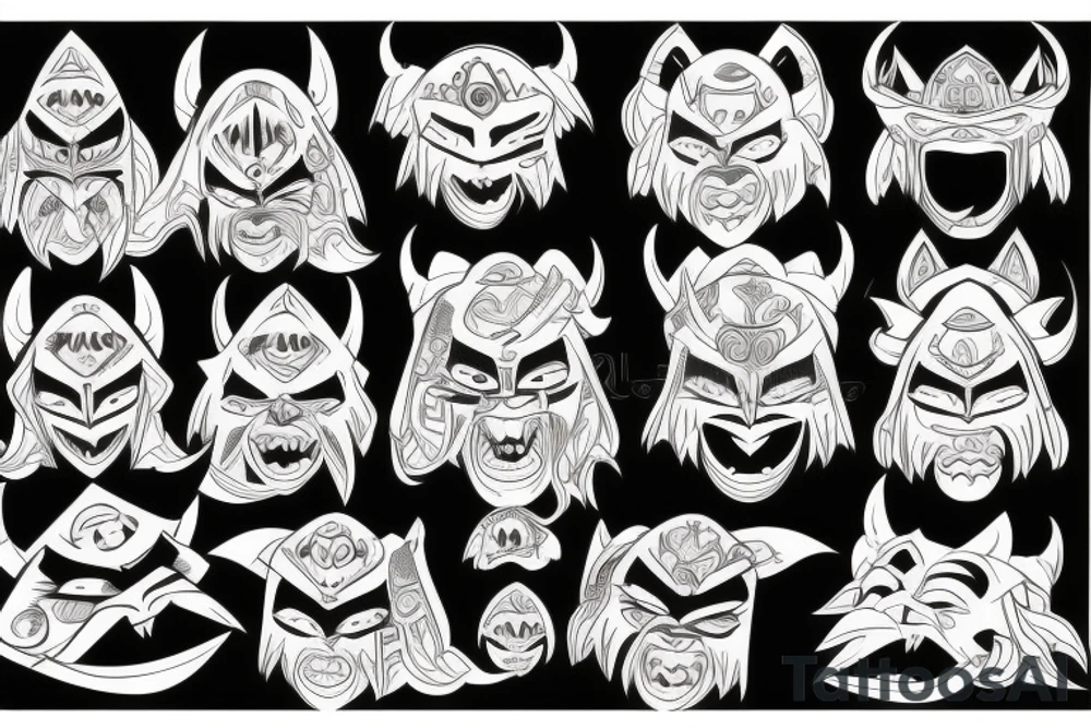 Oni mask for back tattoo idea