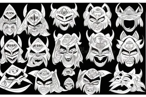 Oni mask for back tattoo idea