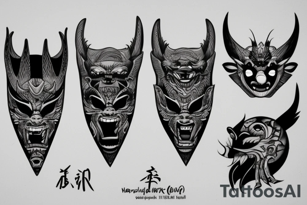 Oni mask tattoo idea