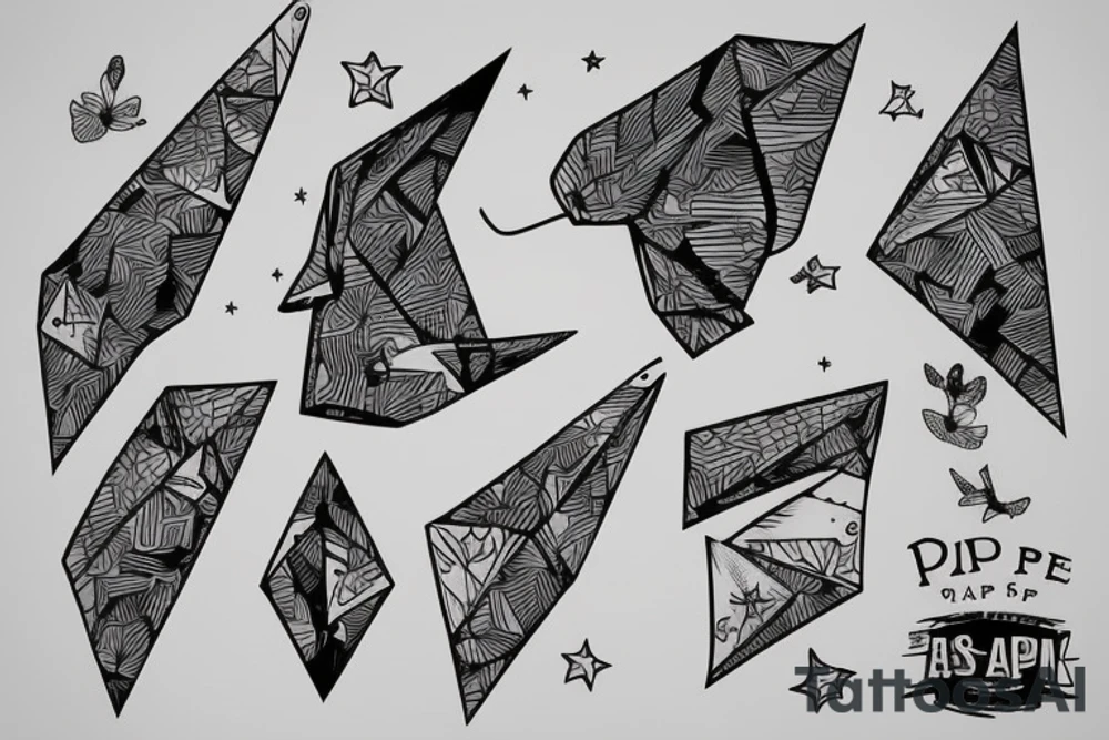 Paper plane tattoo idea