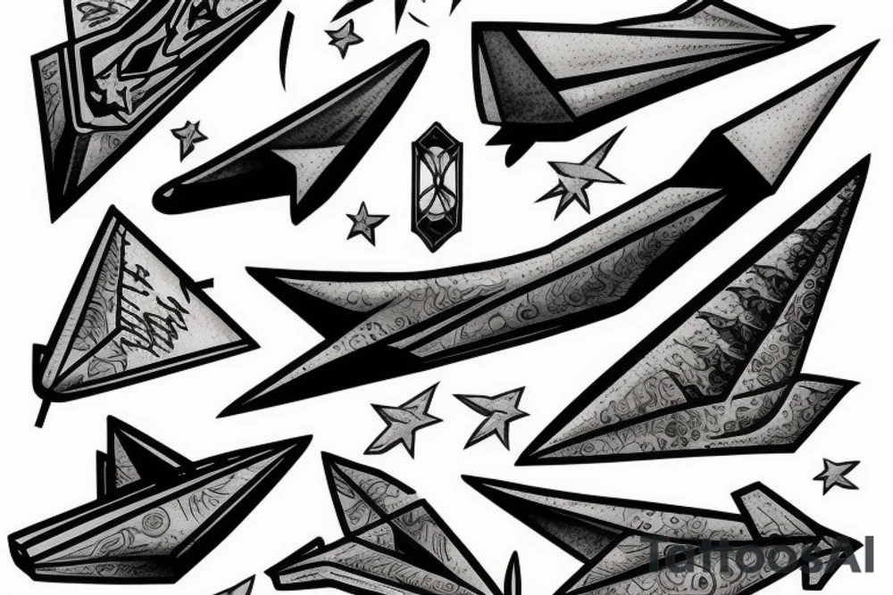 Paper plane tattoo idea