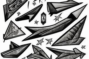 Paper plane tattoo idea