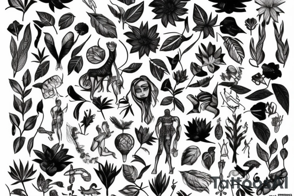 Humans and nature tattoo idea