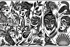 Humans and nature tattoo idea