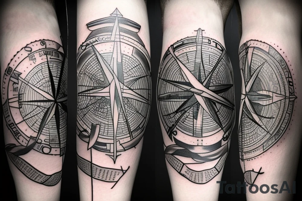 Phoenix holding a compass by the legs tattoo idea