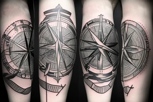 Phoenix holding a compass by the legs tattoo idea