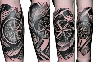 Phoenix holding a compass by the legs tattoo idea