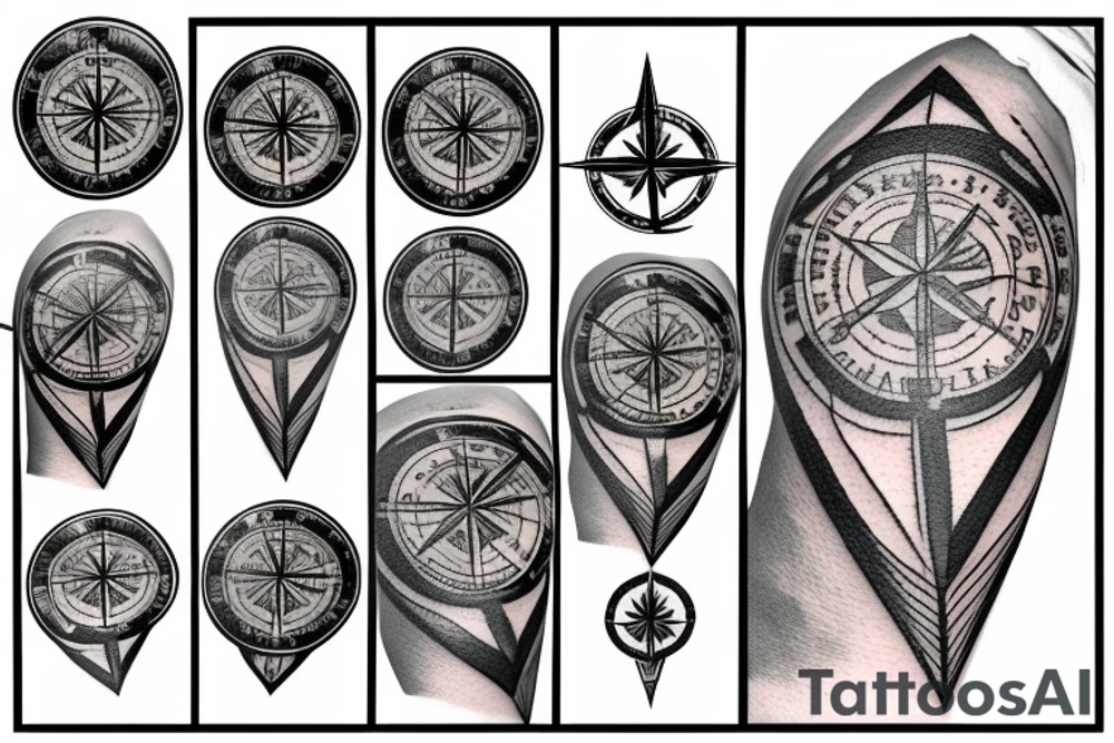 Phoenix holding a compass tattoo idea
