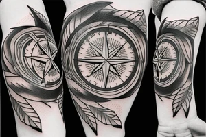 Phoenix holding a compass tattoo idea