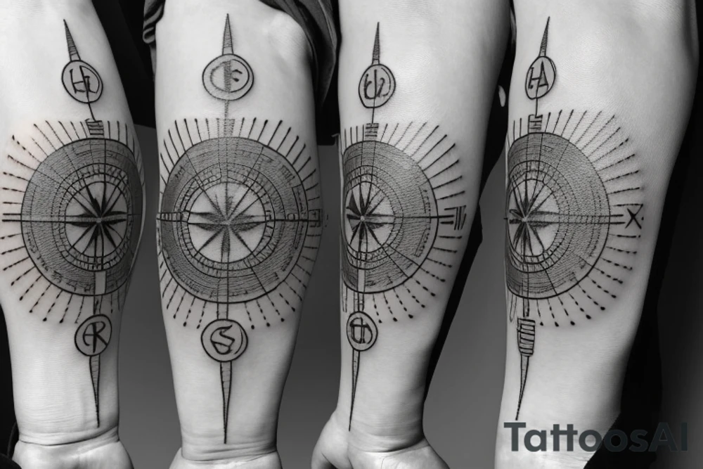 Phoenix grabbing a compass tattoo idea