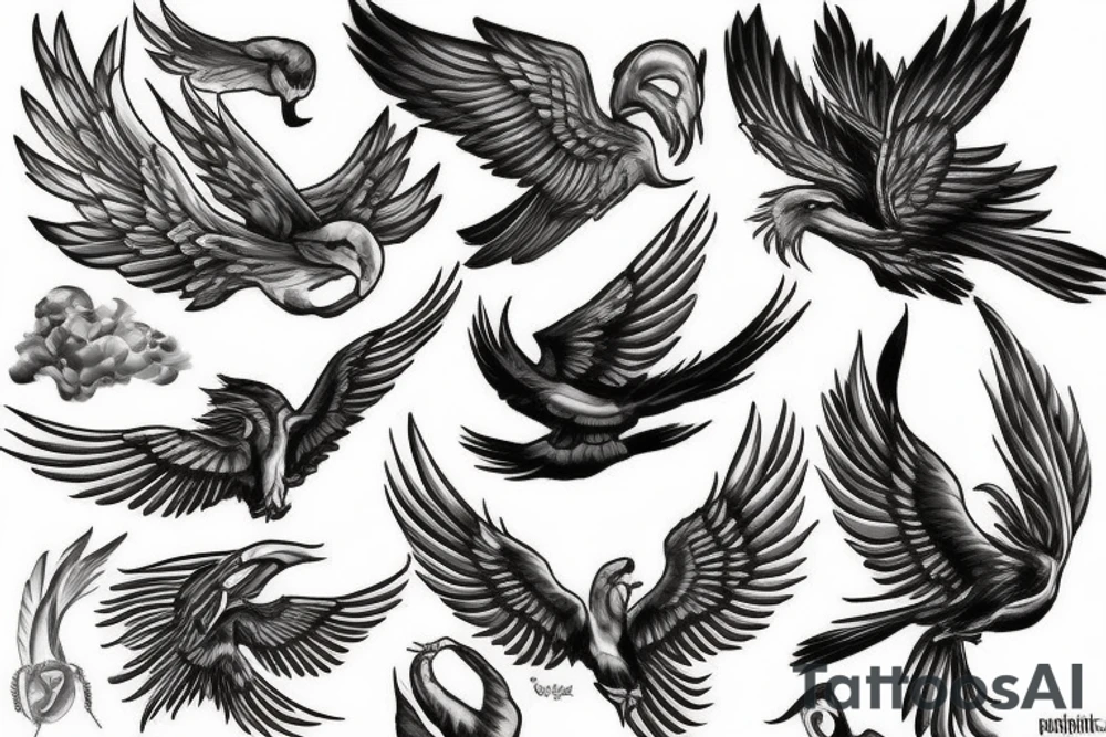 flying Phoenix tattoo idea