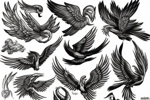 flying Phoenix tattoo idea