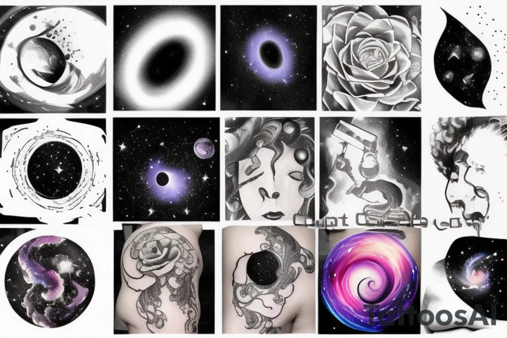 Galaxy and Black hole tattoo idea