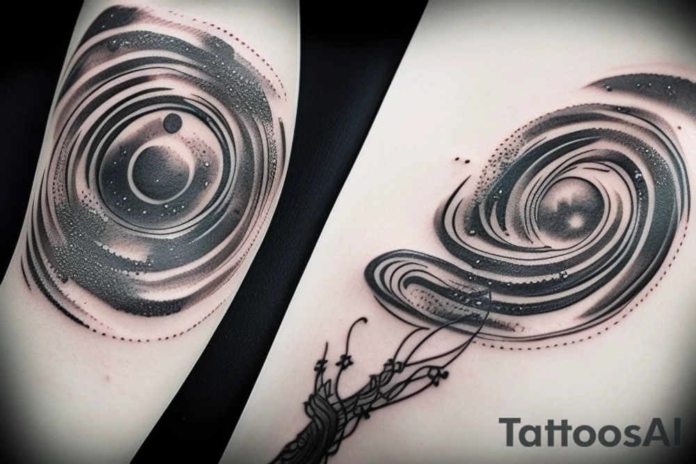 Galaxy and Black hole tattoo idea