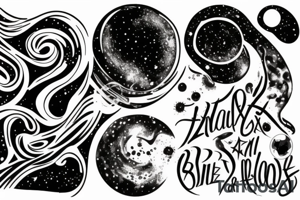 Galaxy and Black hole tattoo idea