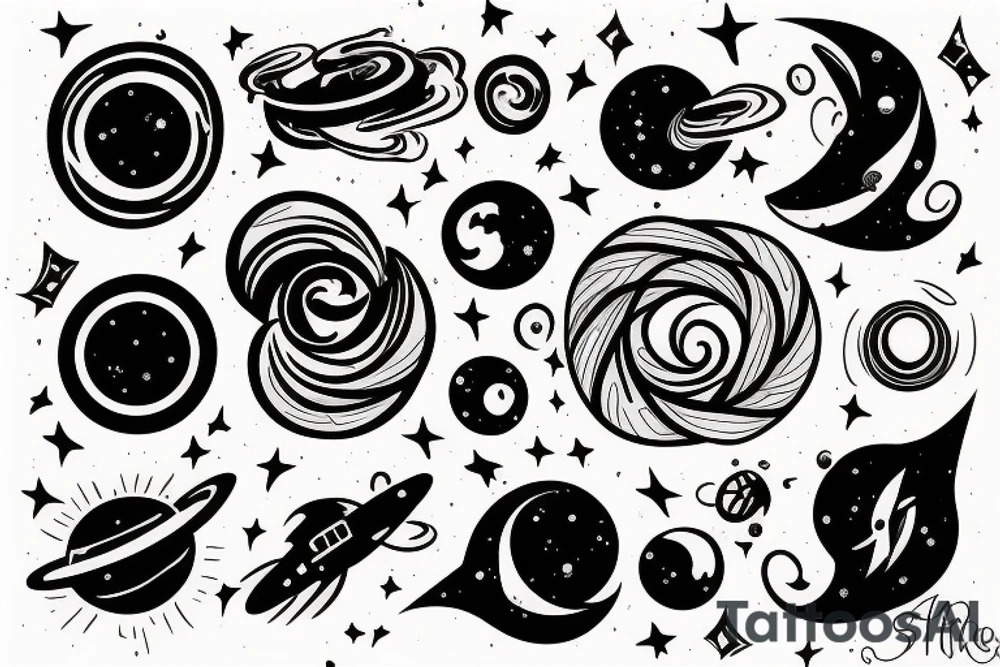 Galaxy and Black hole tattoo idea