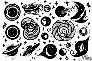 Galaxy and Black hole tattoo idea