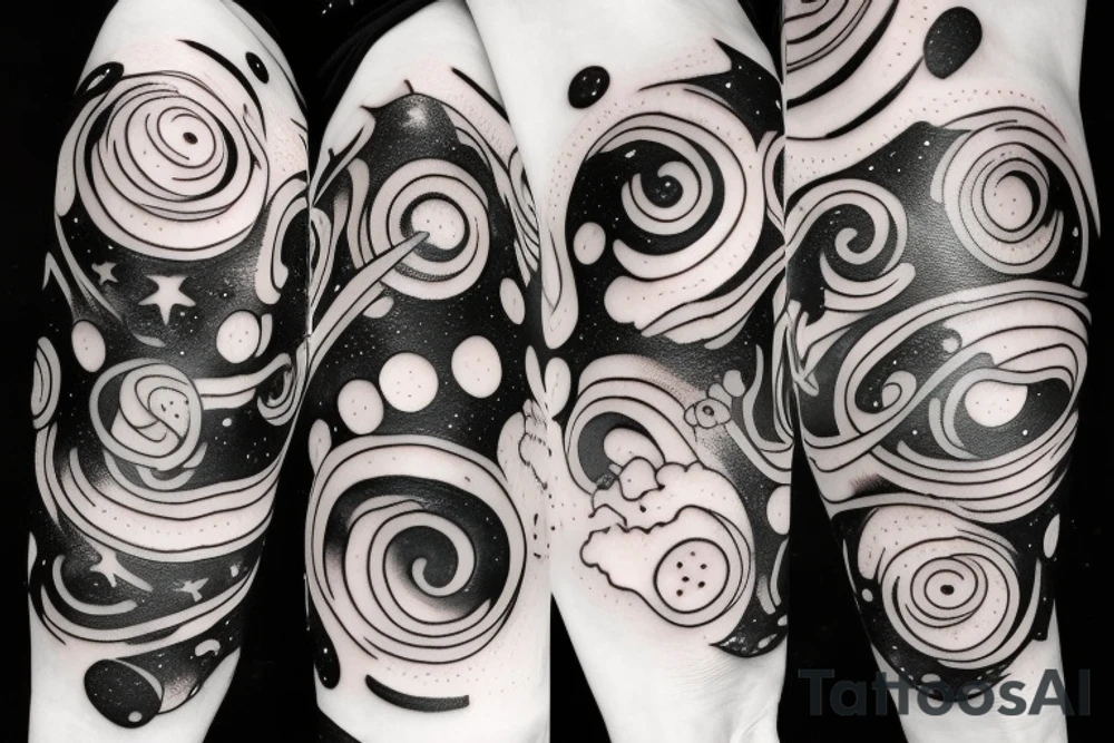 Galaxy and Black hole tattoo idea