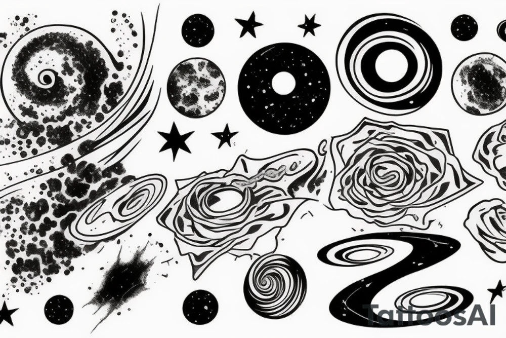 Galaxy and Black hole tattoo idea