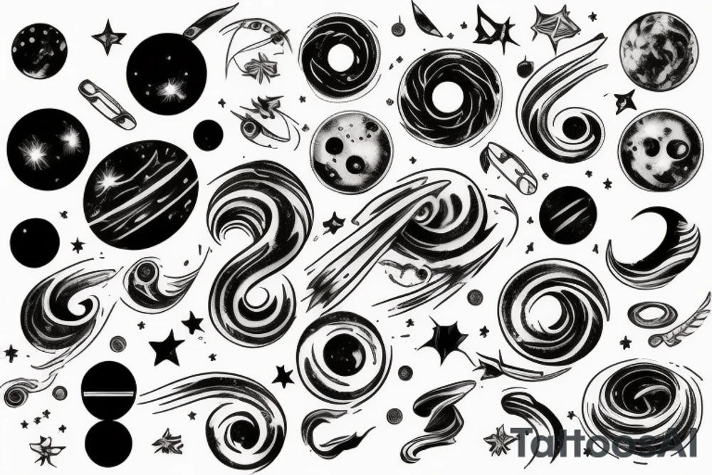Galaxy and Black hole tattoo idea