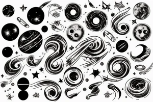 Galaxy and Black hole tattoo idea