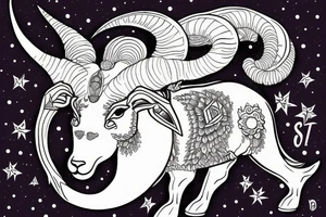 The Capricorn star sign ram with fish tail incoperate the name Kieron. tattoo idea