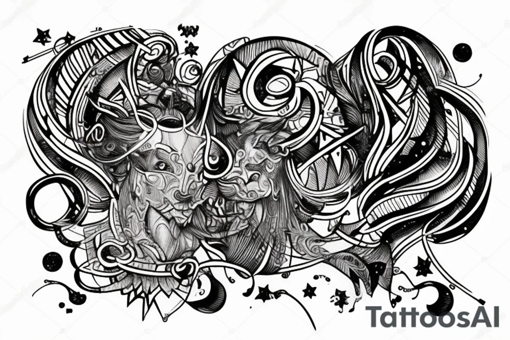 Computing with the background of taurus constellation and 11:11 tattoo idea