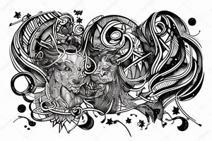 Computing with the background of taurus constellation and 11:11 tattoo idea